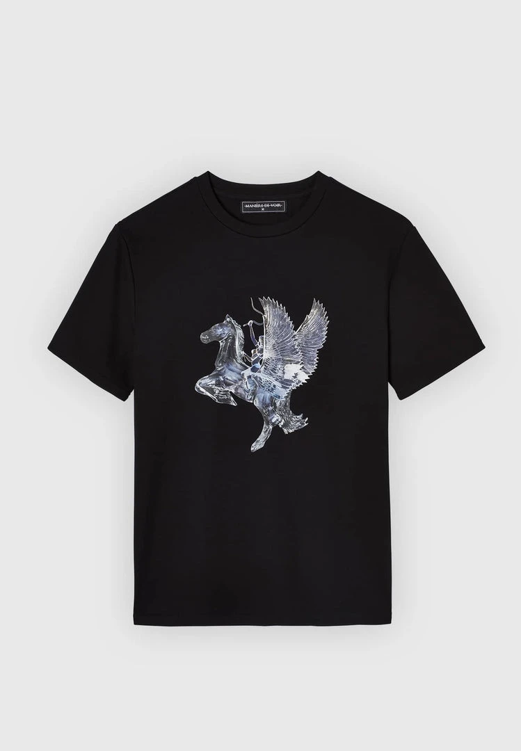 Man T-Shirts T-SHIRTS & TOPS Glass Winged Stallion T-Shirt - Black