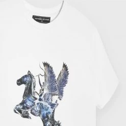 Man T-Shirts Glass Winged Stallion T-Shirt - White
