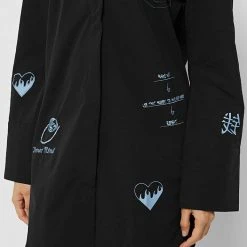 Woman Dresses Graffiti Shirt Dress - Black/Blue