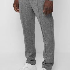 Man Casual Trousers CO-ORDS Herringbone Bottom - Grey