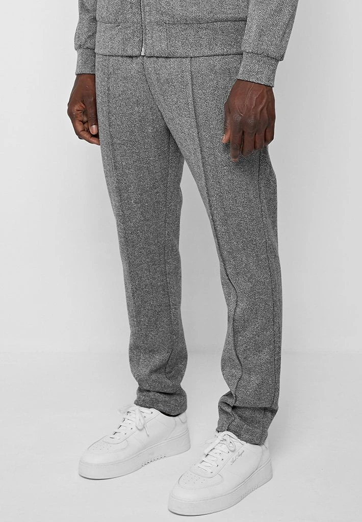 Man Casual Trousers CO-ORDS Herringbone Bottom - Grey