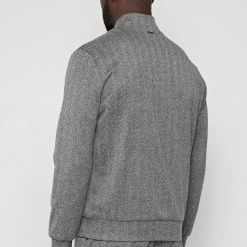 Man Jackets CO-ORDS Herringbone Bomber Jacket - Grey