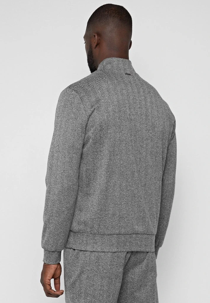 Man Jackets CO-ORDS Herringbone Bomber Jacket - Grey