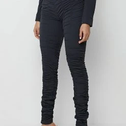 Woman Leggings High Waisted Ruched Leggings - Ink Blue