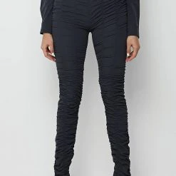 Woman Leggings High Waisted Ruched Leggings - Ink Blue