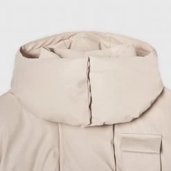 Woman Coats OUTERWEAR Wrap Neck Puffer Jacket - Beige