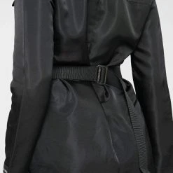 Woman Dresses High Shine Mesh Blazer Dress - Black