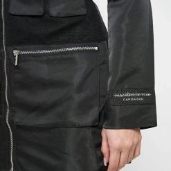 Woman Dresses High Shine Mesh Blazer Dress - Black