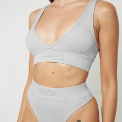 Woman Lingerie High Waist Thong - Iced Grey