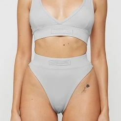 Woman Lingerie High Waist Thong - Iced Grey