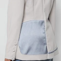 Woman Jackets Inside Out Blazer - Stone/Light Blue
