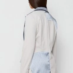 Woman Jackets Inside Out Blazer - Stone/Light Blue