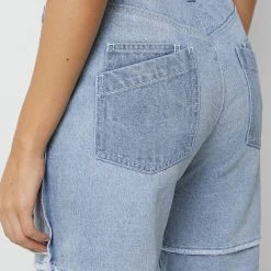 Woman Denim Inside Out Mom Jeans - Mid Blue