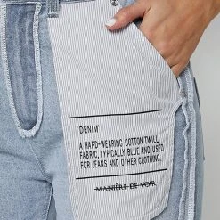 Woman Denim Inside Out Mom Jeans - Mid Blue