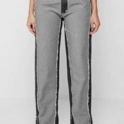 Woman Denim Distressed Mom Jeans - Washed Black