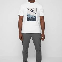 Man T-Shirts Jet Graphic T-Shirt - White