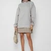 Woman Dresses Jumper Dress With Pinstripe Shirt - Grey