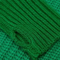 Woman Tops Knitted Asymmetric Cropped Jumper - Green TOPS & T SHIRTS