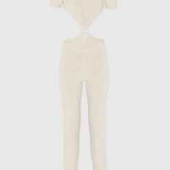 Woman Jumpsuits JUMPSUITS & PLAYSUITS Knitted Backless Jumpsuit - Beige