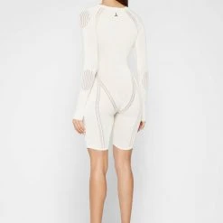 Woman Jumpsuits Knitted Contour Playsuit - Cream JUMPSUITS & PLAYSUITS