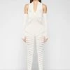 Woman Jumpsuits Knitted Contour Jumpsuit With Sleeves - Cream