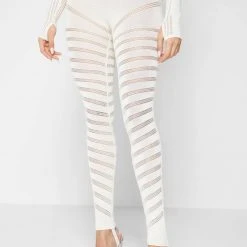 Woman Jumpsuits Knitted Contour Jumpsuit With Sleeves - Cream