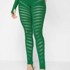 Woman Jumpsuits Knitted Contour Jumpsuit With Sleeves - Green JUMPSUITS & PLAYSUITS