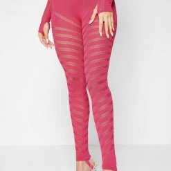 Woman Jumpsuits Knitted Contour Jumpsuit With Sleeves - Pink