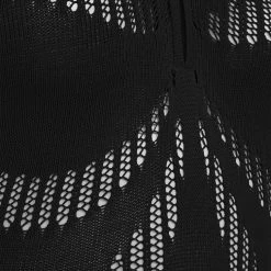 Woman Jumpsuits Knitted Contour Jumpsuit With Sleeves - Black JUMPSUITS & PLAYSUITS