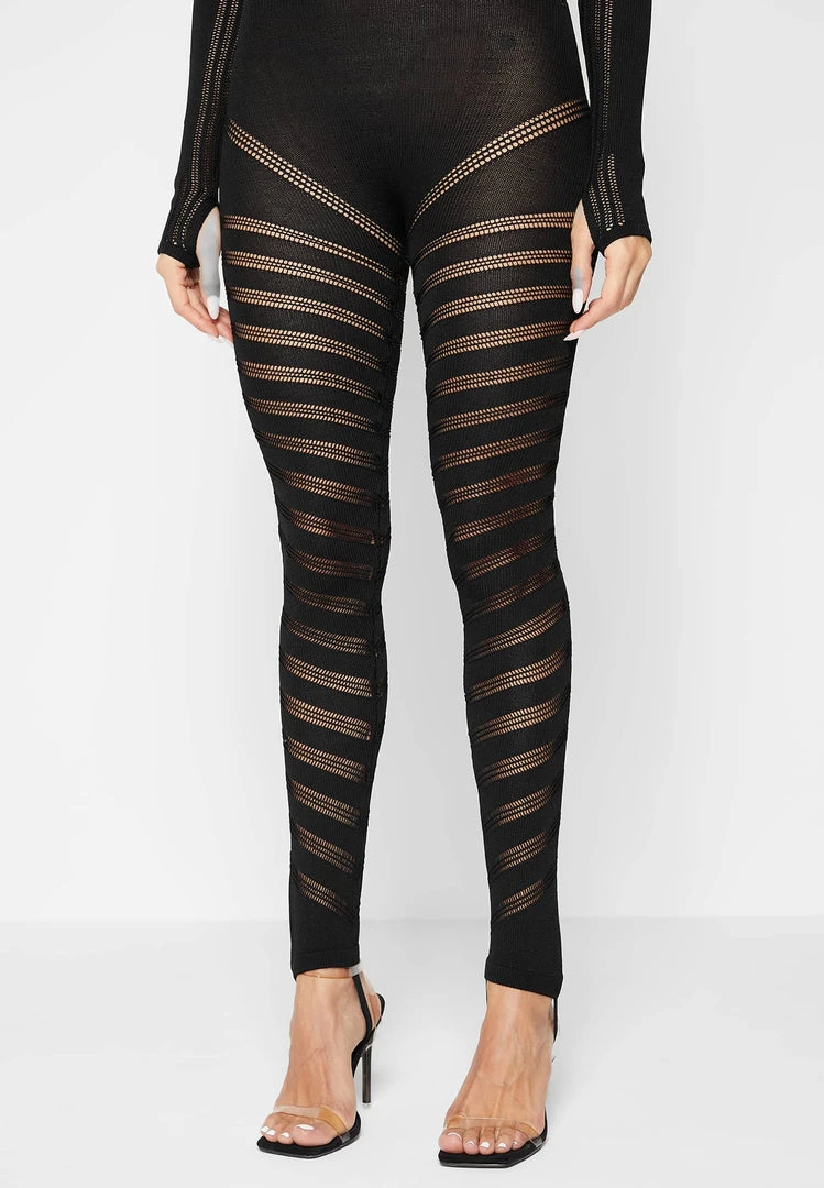 Woman Jumpsuits Knitted Contour Jumpsuit With Sleeves - Black JUMPSUITS & PLAYSUITS