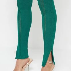 Woman Jumpsuits Knitted Contour Jumpsuit - Forest Green