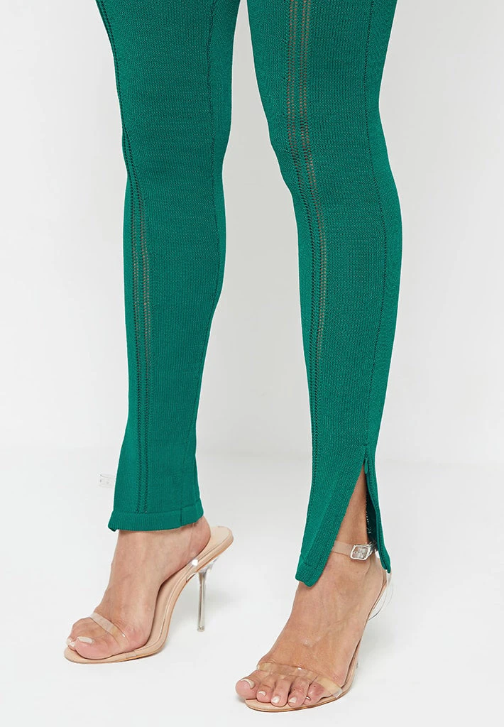 Woman Jumpsuits Knitted Contour Jumpsuit - Forest Green