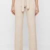 Woman Trousers Knitted High Waisted Trousers - Beige