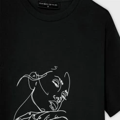 Man T-Shirts Line Art T-Shirt - Black T-SHIRTS & TOPS