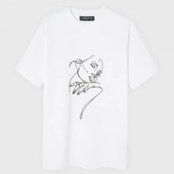 Man T-Shirts Line Art T-Shirt - White