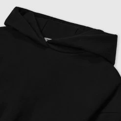 Woman Hoodies Lace Up Cropped Hoodie - Black