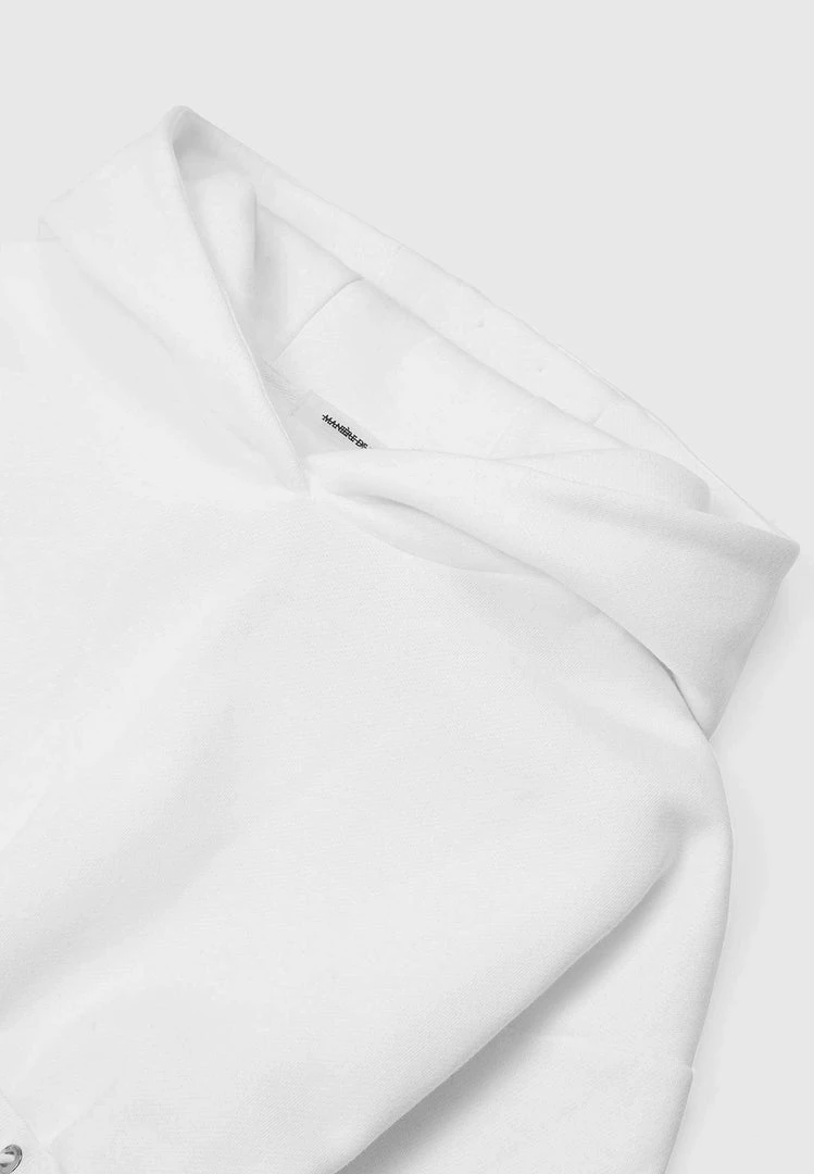 Woman Hoodies CO-ORDS Lace Up Cropped Hoodie - White