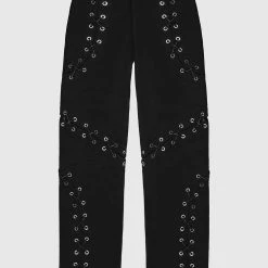 Woman Trousers CARGO PANTS & JOGGERS Lace Up Joggers - Black