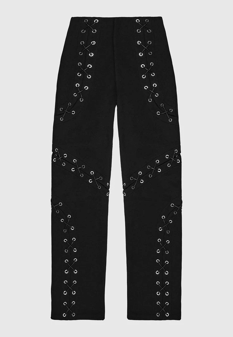 Woman Trousers CARGO PANTS & JOGGERS Lace Up Joggers - Black