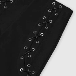 Woman Trousers CARGO PANTS & JOGGERS Lace Up Joggers - Black