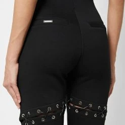 Woman Trousers CARGO PANTS & JOGGERS Lace Up Joggers - Black