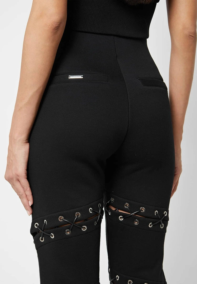 Woman Trousers CARGO PANTS & JOGGERS Lace Up Joggers - Black