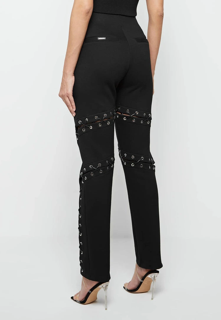 Woman Trousers CARGO PANTS & JOGGERS Lace Up Joggers - Black