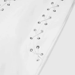 Woman Trousers Lace Up Joggers - White