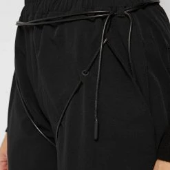Woman Trousers CARGO PANTS & JOGGERS Lace-Up Cargo Pants - Black