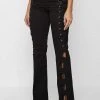 Woman Trousers Lace Up Trousers - Black