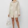 Woman Dresses Line Art Shirt Dress - Beige