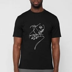 Man T-Shirts Line Art T-Shirt - Black T-SHIRTS & TOPS