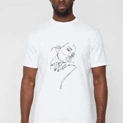 Man T-Shirts Line Art T-Shirt - White