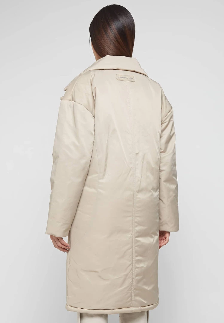 Woman Coats Longline Corset Puffer Coat - Beige